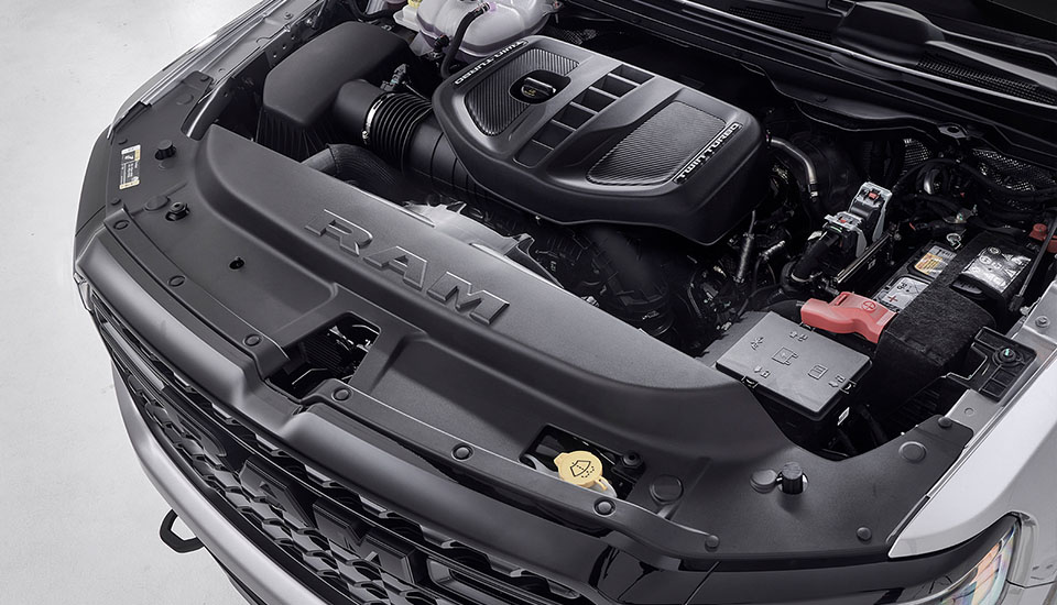 The Hurricane engine inside of a RAM 1500
