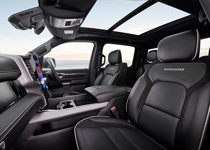 Interior cabin from the passenger side of a RAM