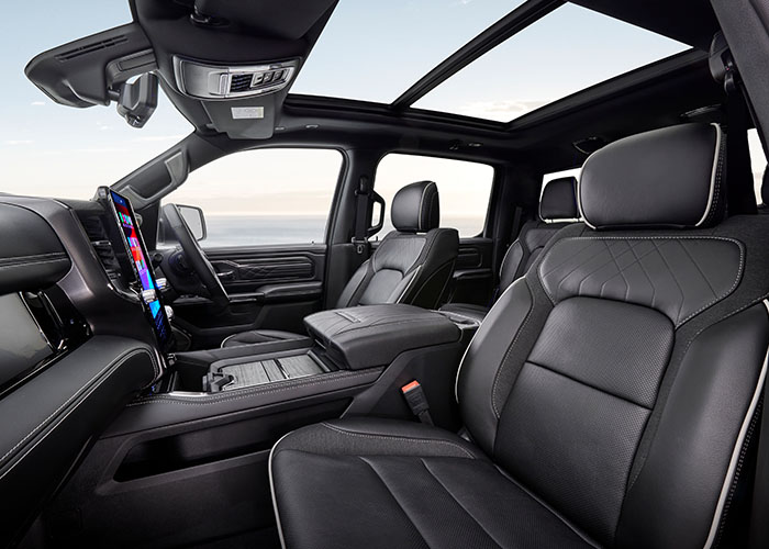 Interior cabin from the passenger side of a RAM