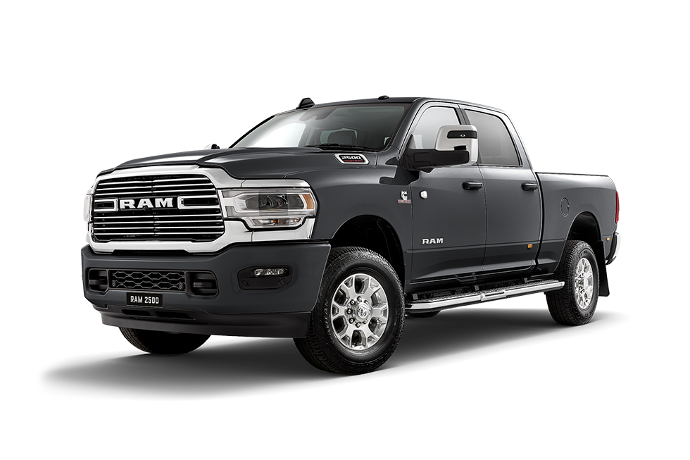 Front 3/4 render of a RAM Truck with a Granite Crystal paint finish